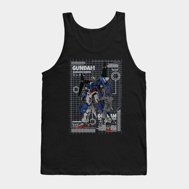 GN-001 Gundam Exia Tank Top by gblackid